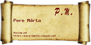 Pere Márta névjegykártya